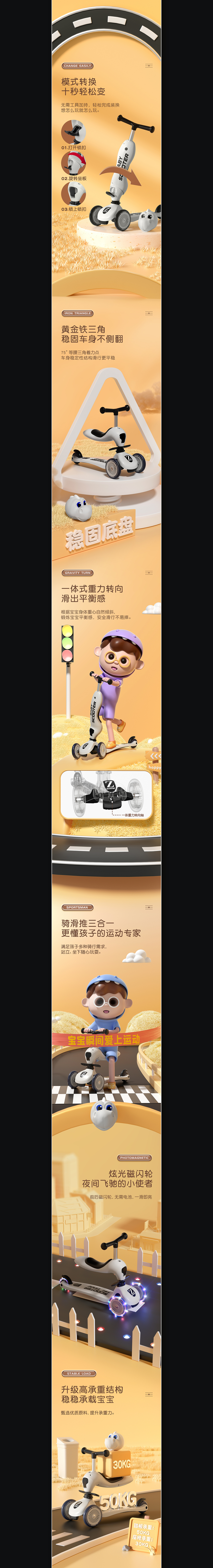 三合一滑板车详情*2