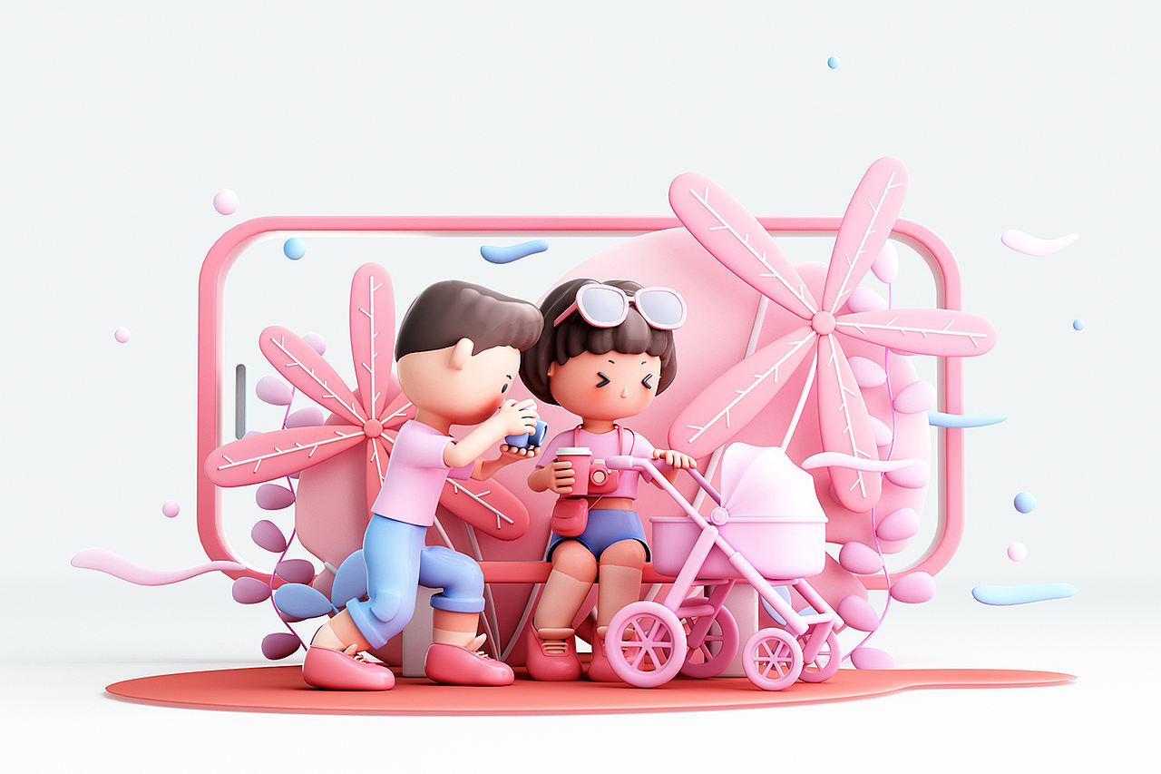 3D渲染的人物与家庭（图ZMzM3NTcxMTYw） - 场景 - 站酷设计师龙套就是龙套原创素材 - 站酷ZCOOL
