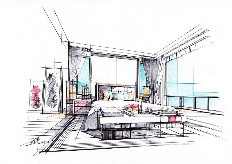 杜健室内手绘作品(卓越手绘)