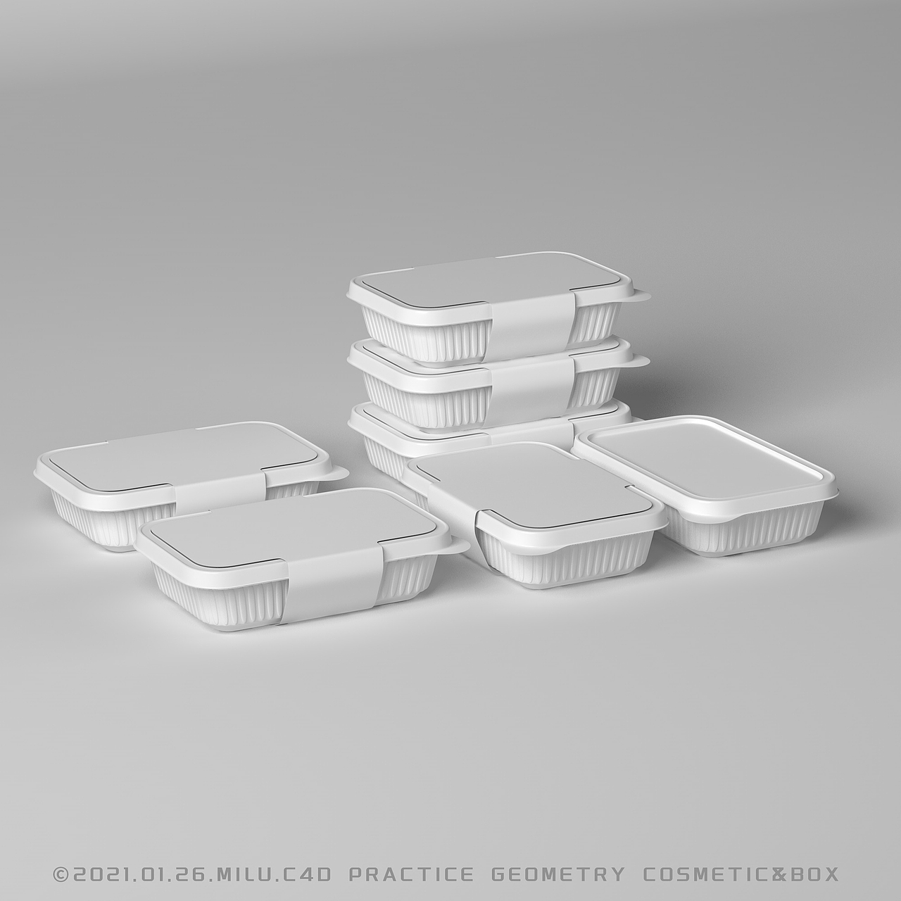 【C4D视觉设计练习】化妆品&包装盒