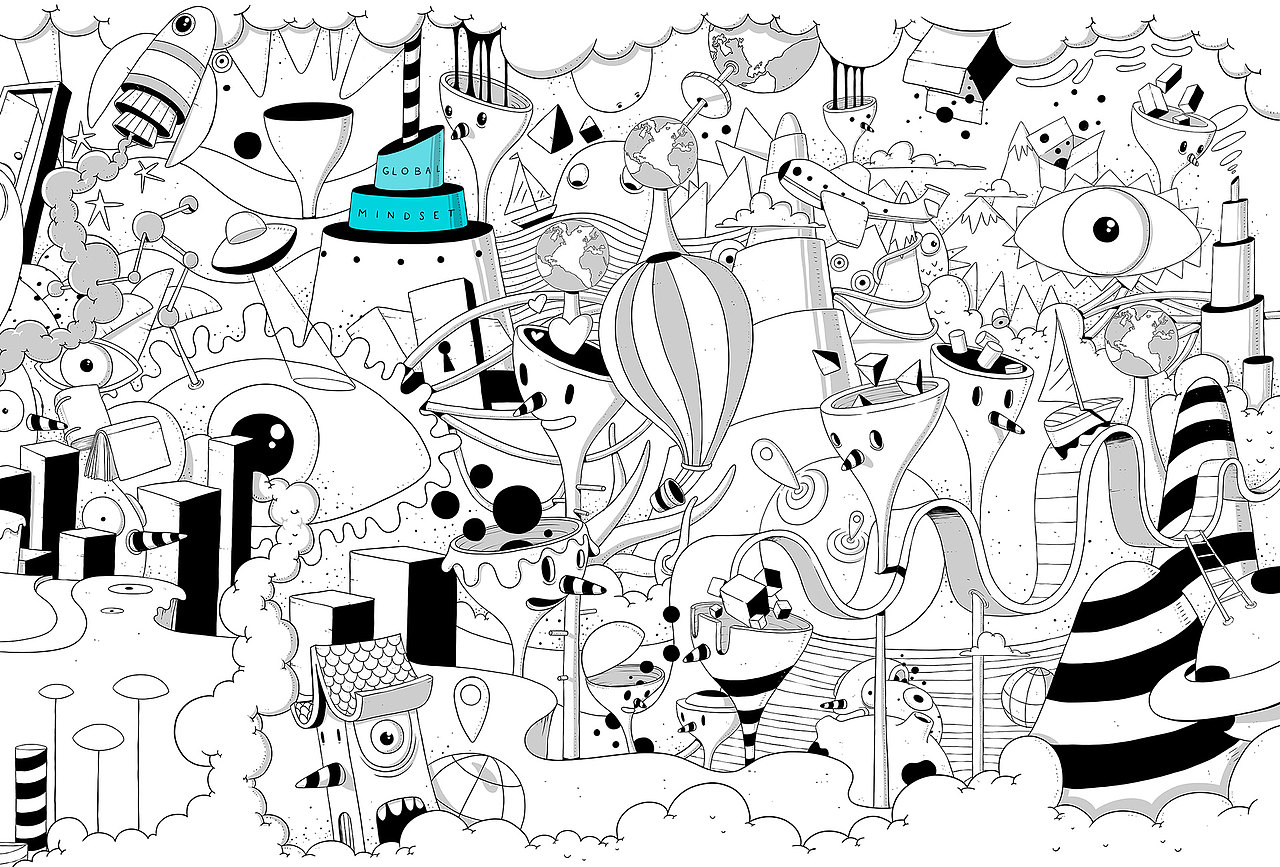 Oscar Llorens为欧洲学府HASTING NEXUS设计的插画（图ZMTk5NDE0MzY0） - 商业插画 - 站酷设计师AG艺峰国际原创素材 - 站酷ZCOOL