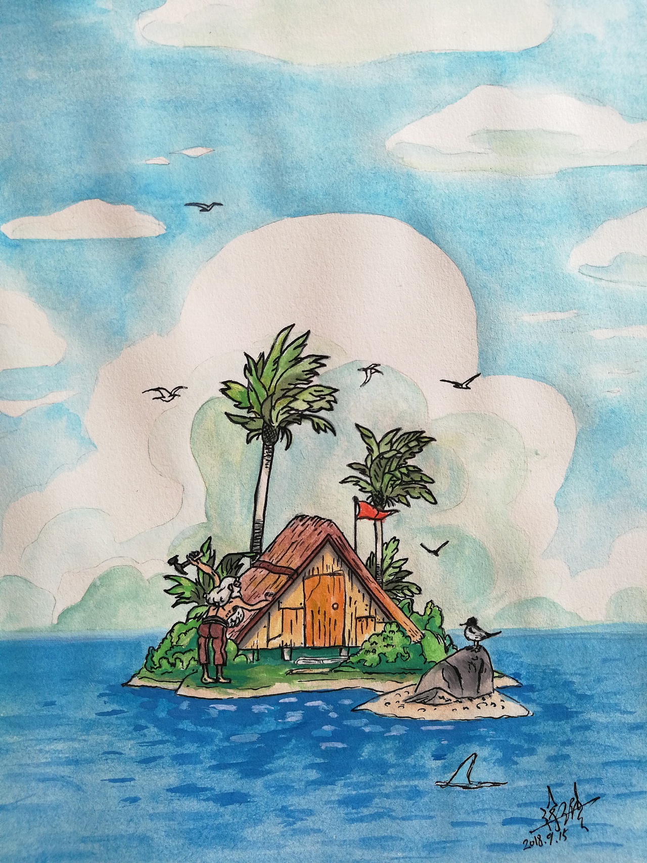 白老头漂流记（图ZMTI4ODE0ODk2） - 创作习作 - 站酷设计师xuchaojie原创素材 - 站酷ZCOOL