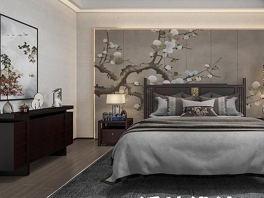 最美中式新中式卧室（个人主页-ZNTQ3MzMyNjA=） - 家装设计 - 站酷设计师铁板土豆片哇原创素材 - 站酷ZCOOL