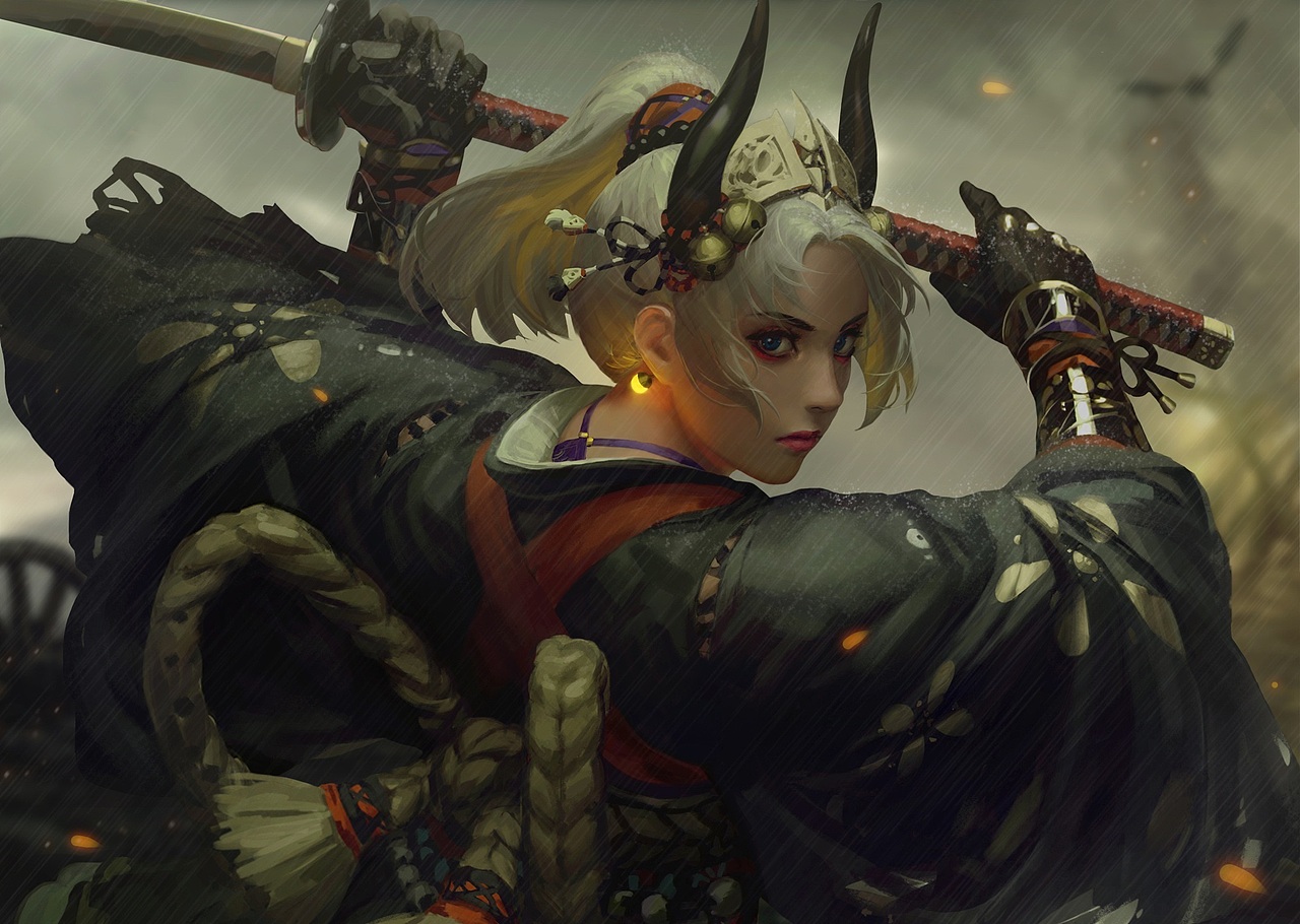 女武士|插画|游戏原画|elaine佳_临摹作品-站酷zcool