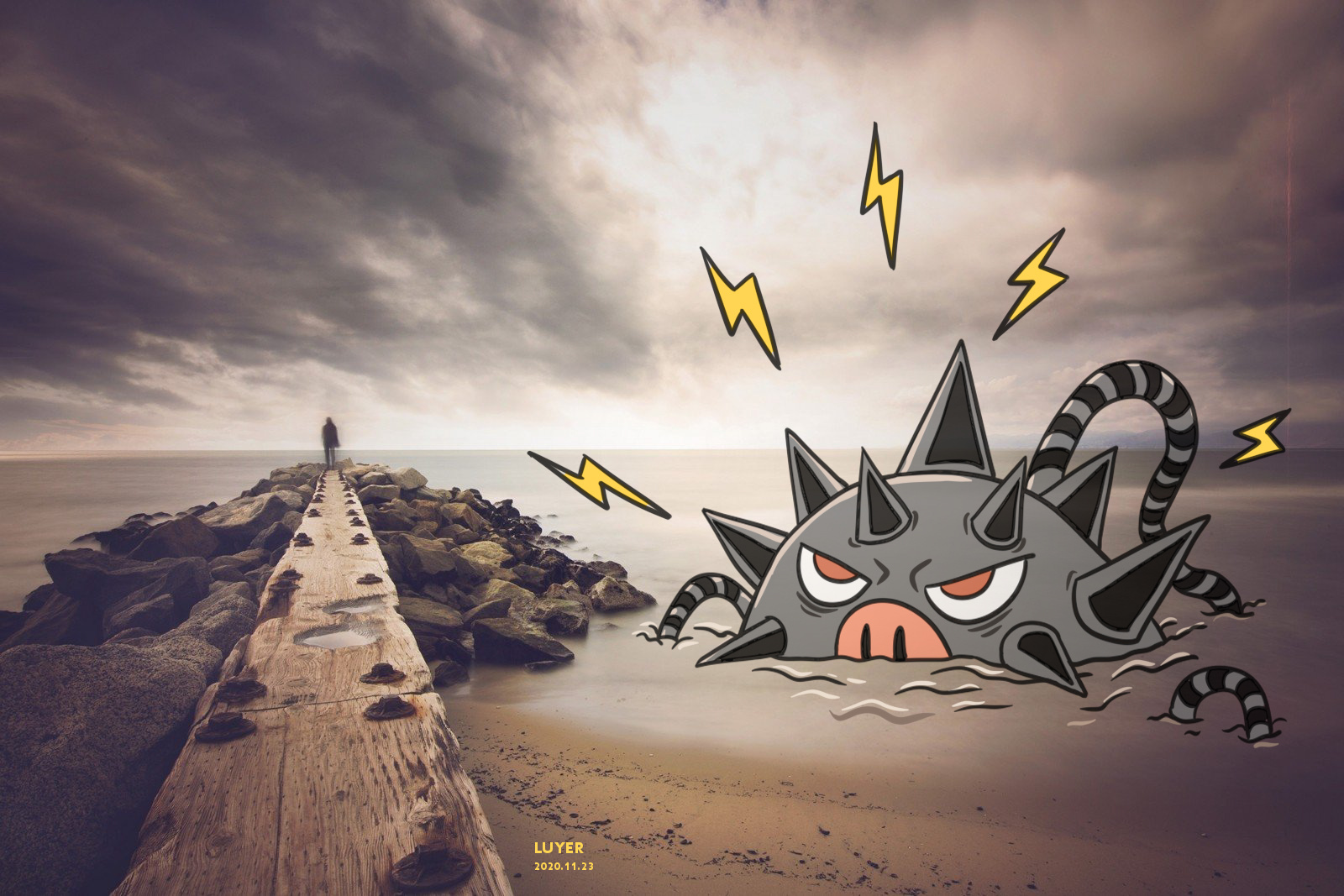 十一月照片与插画结合