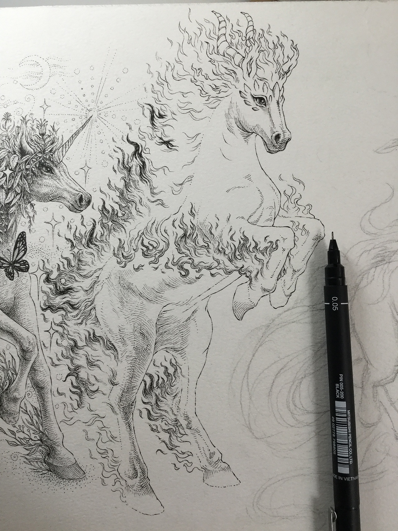 《天马行空图》傅淳强手绘作品