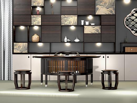新中式办公桌--实木家具 新中式家具设计