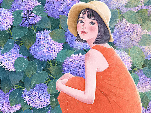 繡球花女孩（個人主頁-ZNTE5OTQ4MDA=） - 創(chuàng)作習作 - 站酷設計師紫蘇15原創(chuàng)素材 - 站酷ZCOOL