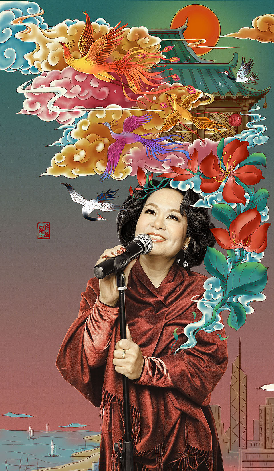 湖南卫视2017《歌手》合作一组国风海报(图ZNjkwNjkxMjA=) - 商业插画 - 站酷设计师插画师傅逗原创素材 - 站酷ZCOOL