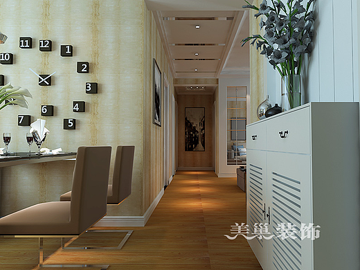 金地格林小城125平三室两厅现代简约装修效果图