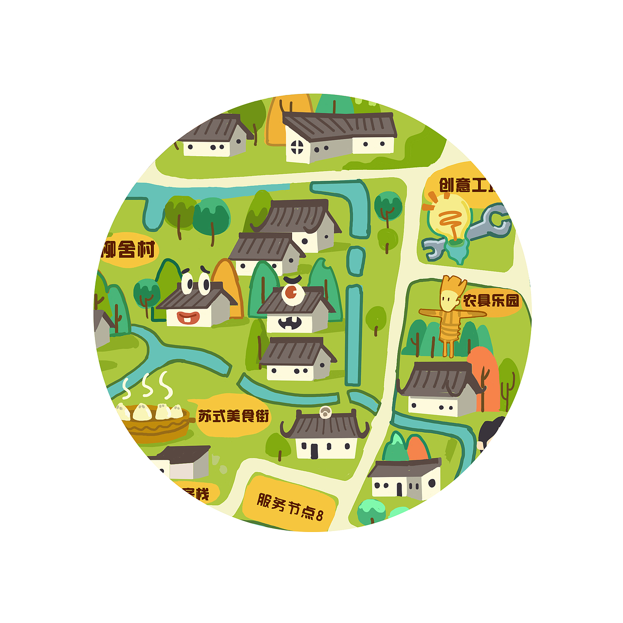 第九届江苏省园博会手绘地图（图ZNDY4NjM3NDg=） - 商业插画 - 站酷设计师lychee123原创素材 - 站酷ZCOOL