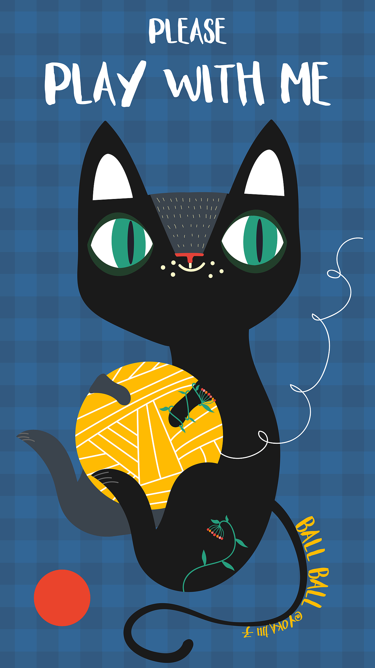 儿插风格猫咪矢量手绘插画