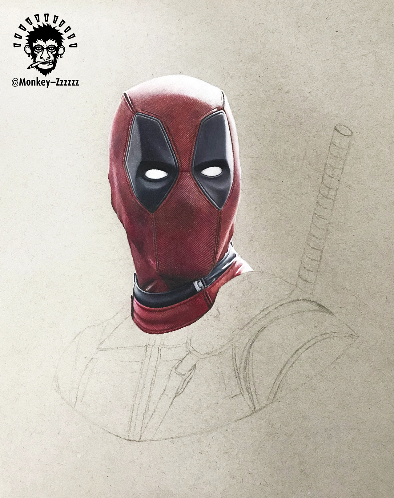 mz彩铅手绘-死侍