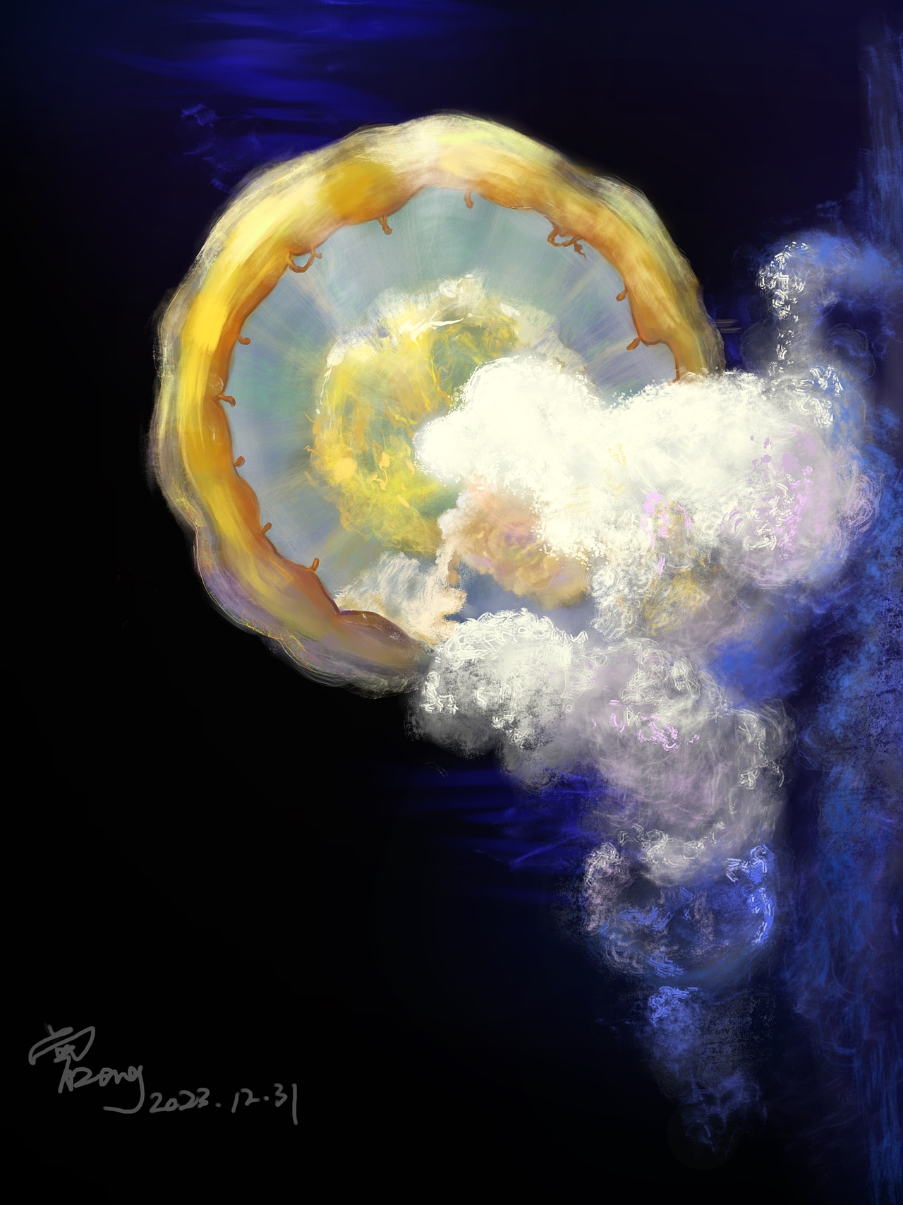 见到这只水母新的一年好运来!