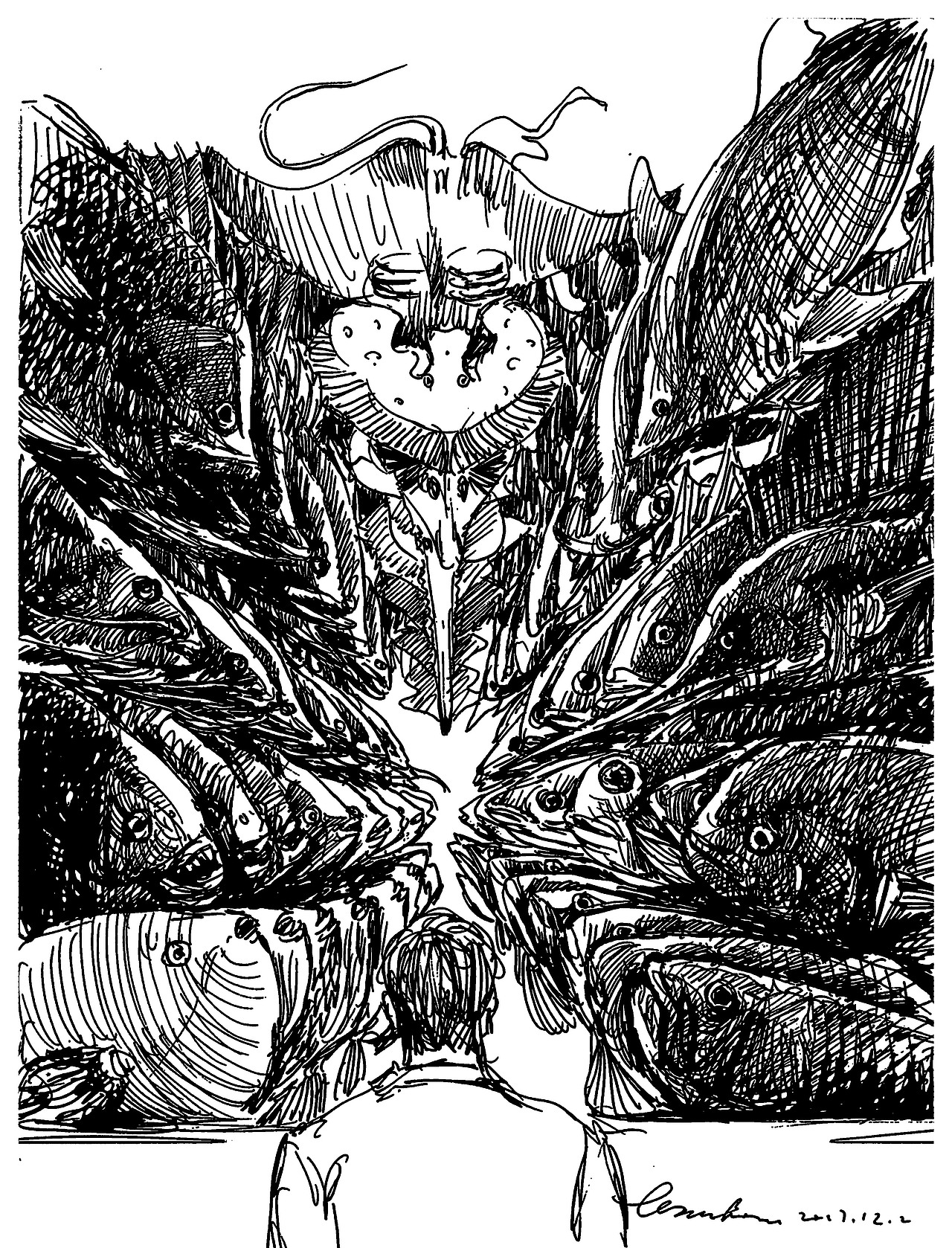 crowd——超现实钢笔画（图ZMTAzMDc4MDI4） - 绘画 - 站酷设计师leaushown原创素材 - 站酷ZCOOL