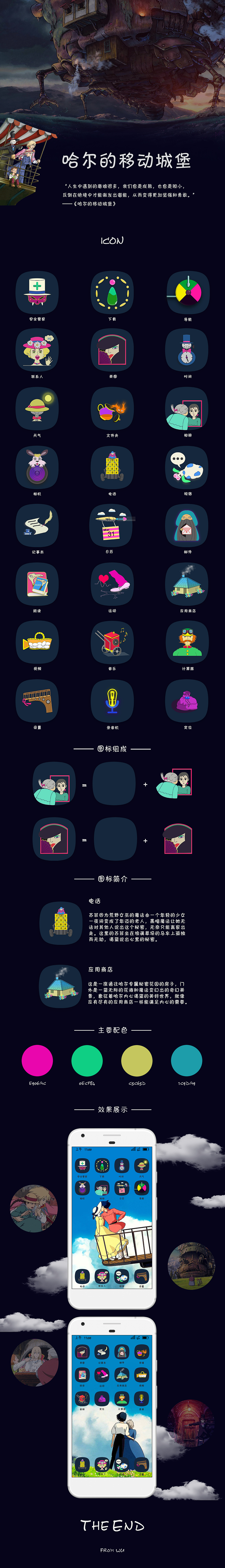 哈尔的移动城堡主题图标（图ZMTU5MzYzMTk2） - 主题/皮肤 - 站酷设计师月亮上有坑原创素材 - 站酷ZCOOL