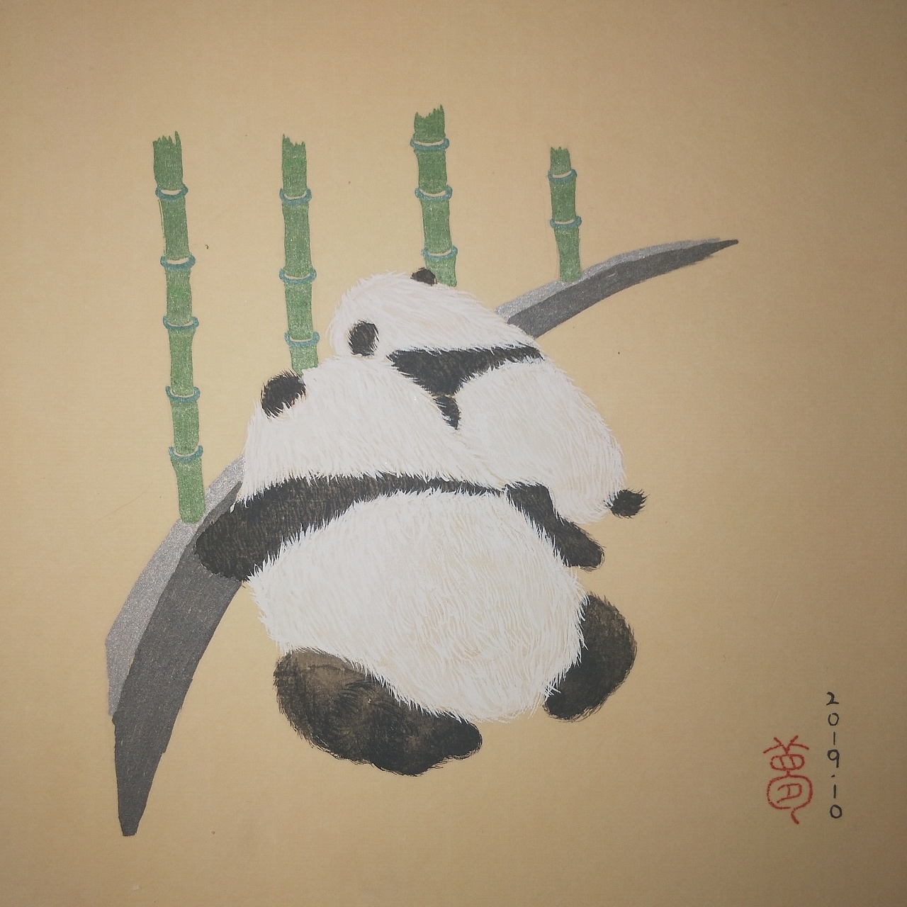 文化艺术国际网：走进当代工笔画，国宝熊猫画家姜彦女士_作品