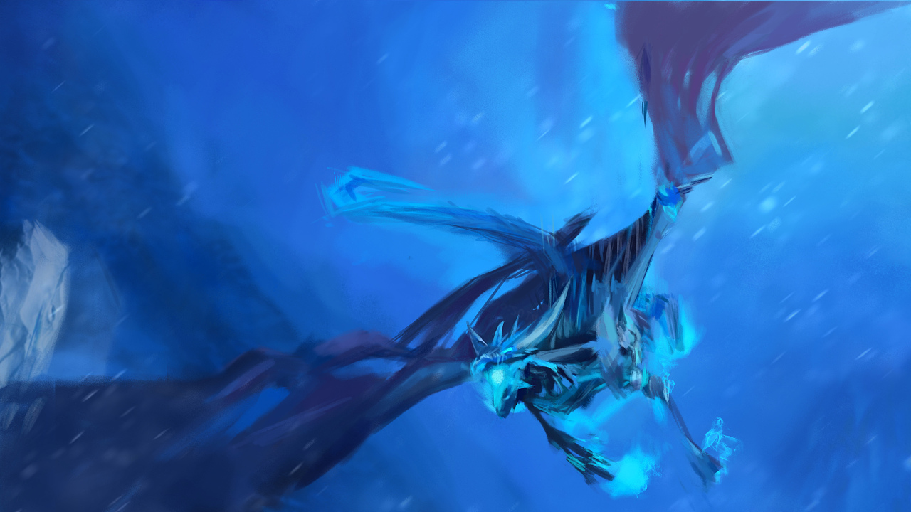 板绘-魔兽世界冰霜巨龙(临摹)