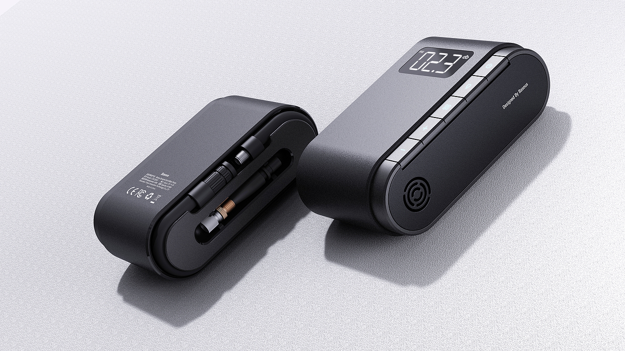 外观风格简约,秉承着功能与形式有机结合的设计理念,在外观与功能之间做到了二者的平衡灵眸充气泵的功能区经过了重新的整合与设计,将功能区分为数显区与操作区两大区域,用户可以更好更清晰的使用,并且它也更加容易上手,灵眸充气泵侧面的收纳管道可以收纳更多功能的管材,使得用户有了更多的选择。