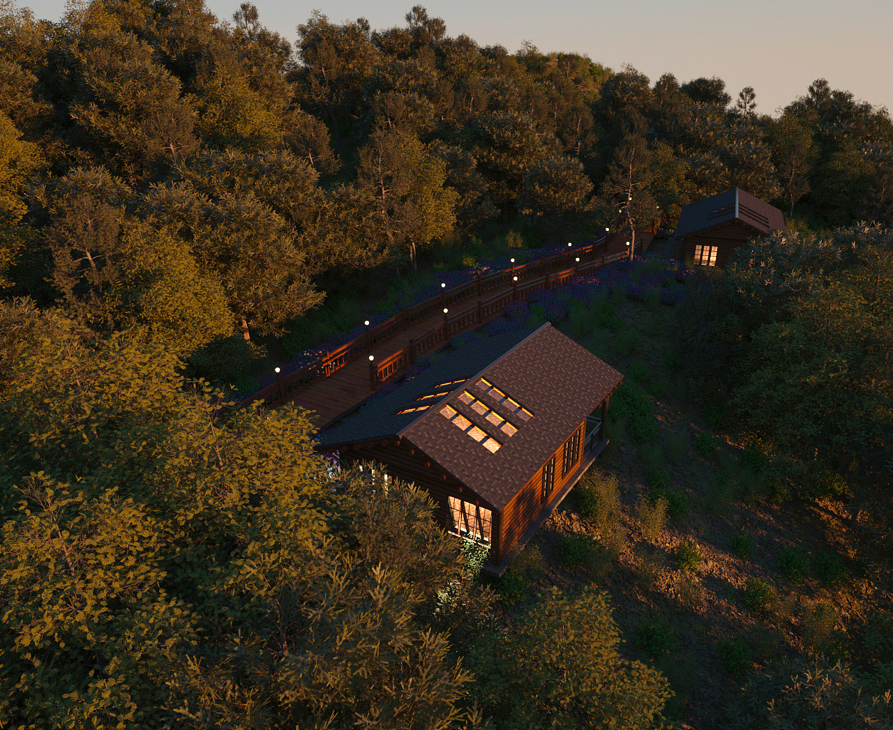 森林木屋场景3d练习