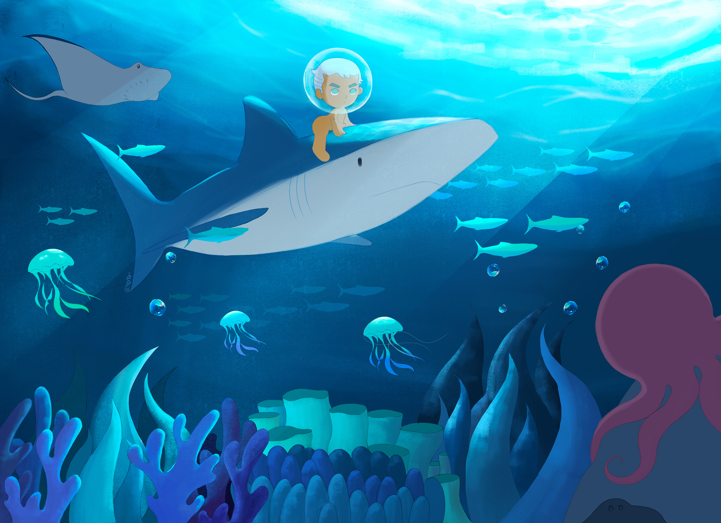 yoyo-海底旅行|插画|创作习作|yo__ - 原创作品 - 站酷 (zcool)