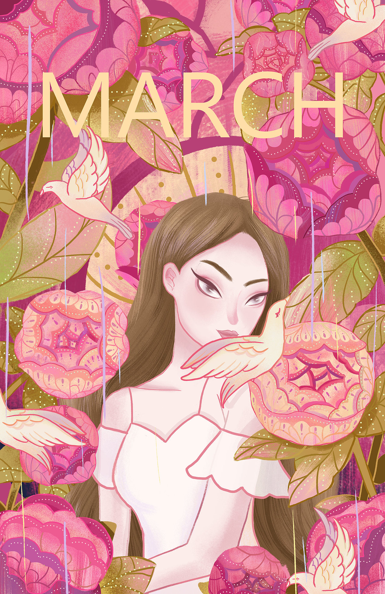 三月（圖ZMTg1MjM0MzIw） - 創(chuàng)作習(xí)作 - 站酷設(shè)計(jì)師許愿少女Cc原創(chuàng)素材 - 站酷ZCOOL