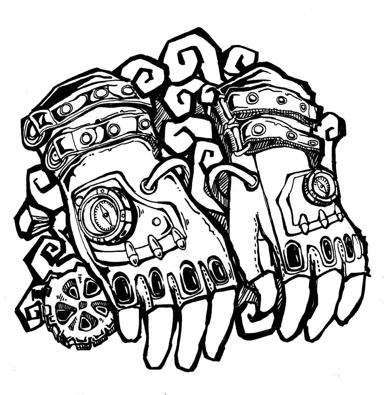 黑白装饰画（图ZMjY3NTcyOTg4） - 艺术插画 - 站酷设计师万物法则工作室原创素材 - 站酷ZCOOL