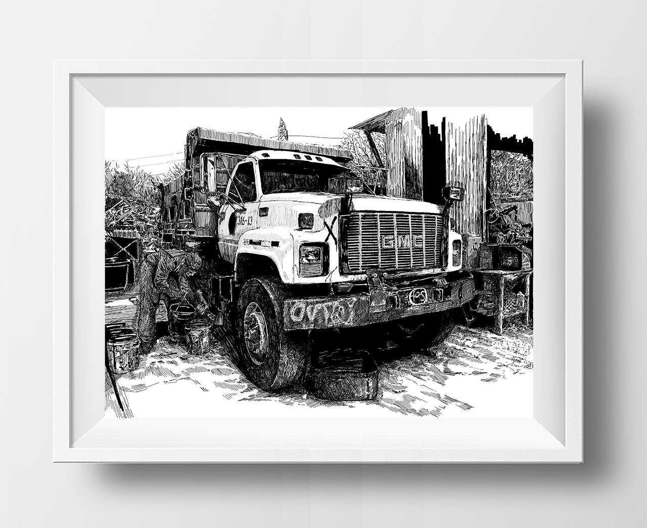 美式卡车（图ZMjA3MjY0Njcy） - 艺术插画 - 站酷设计师tamiya原创素材 - 站酷ZCOOL