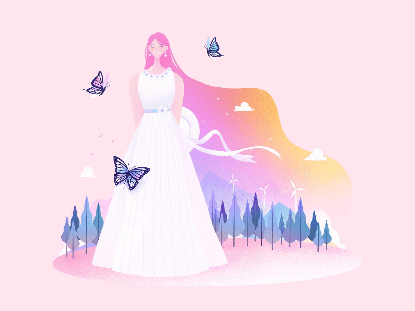 2020创意插画 | 美少女环游记（图ZMjM0MzQ4MDM2） - 商业插画 - 站酷设计师比格招HUHV原创素材 - 站酷ZCOOL