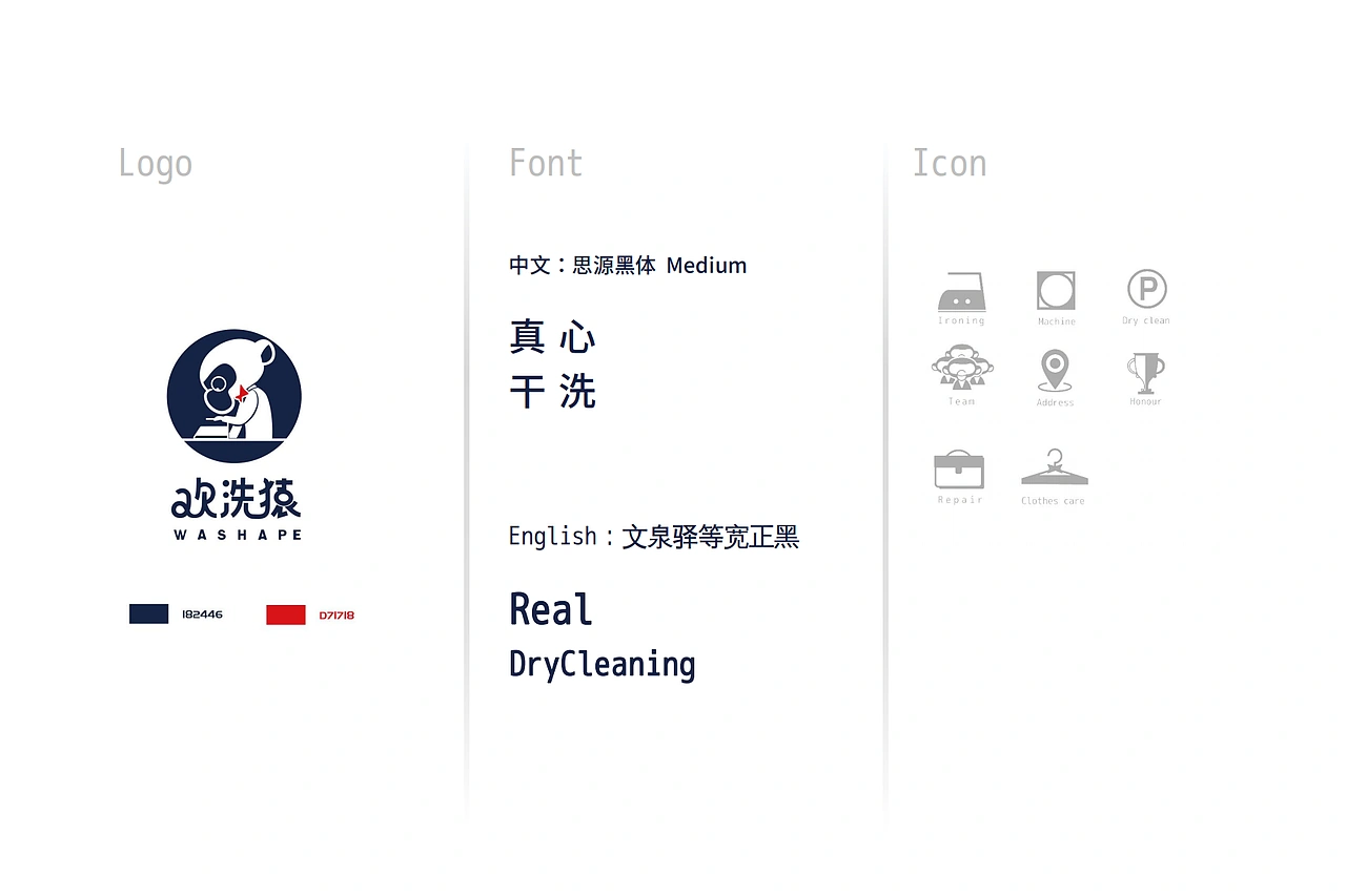 干洗店“欢洗猿WASHAPE”品牌与IP设计