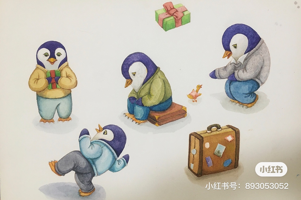 🐧🐻🧳（图ZMjY4MTIxMDIw） - 绘本 - 站酷设计师画画的三石原创素材 - 站酷ZCOOL