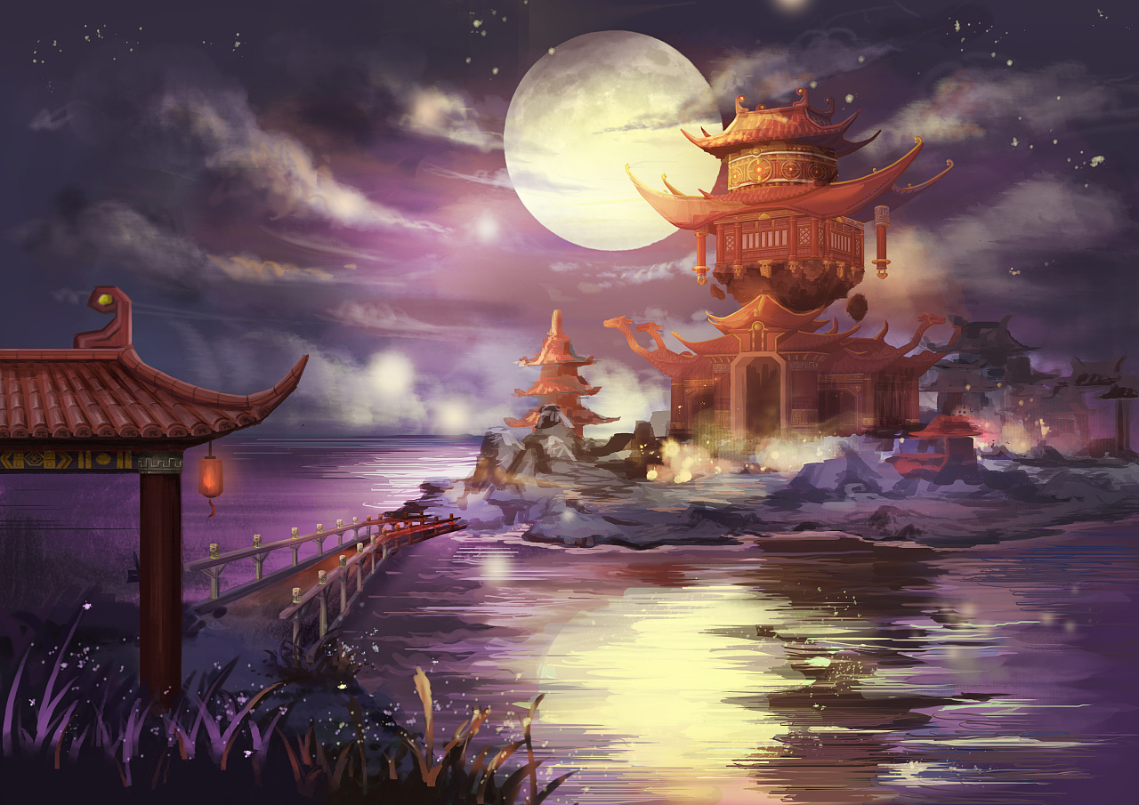 这个在建筑设计上有做相关的参考,总体风格是中式的场景原画练习深圳