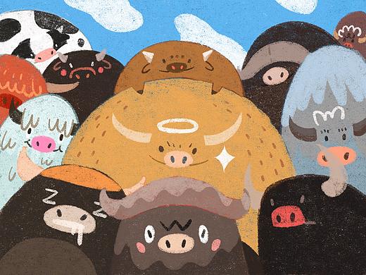 “牛牛”日历插画