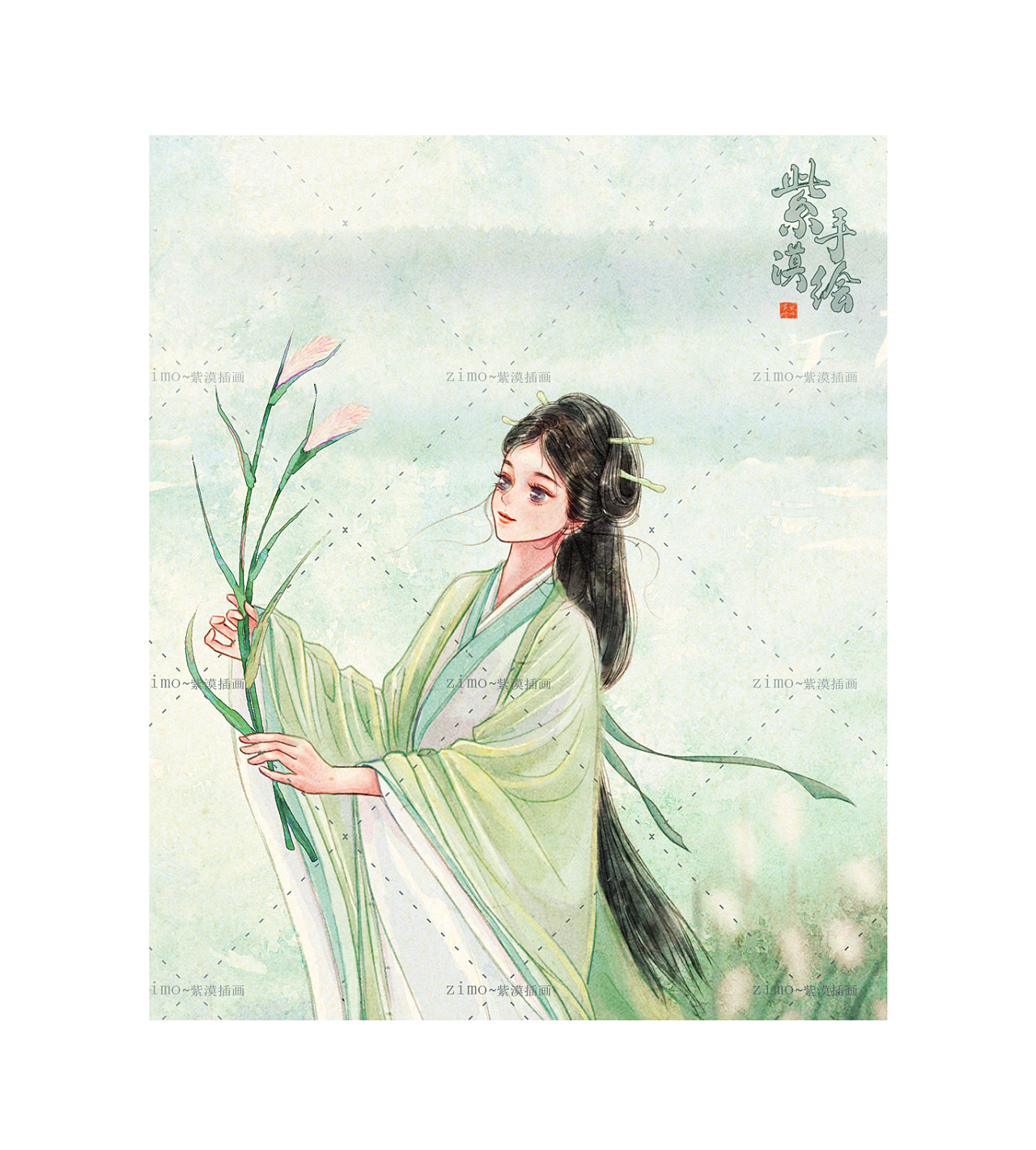 野有蔓草|插画|商业插画|zimo紫漠 - 原创作品 - 站酷 (zcool)