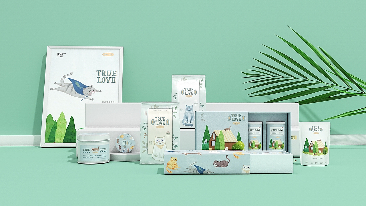 「 TRUE LOVE猫粮品牌」金质营养 · 承载全方位的呵护 ​​（图ZODE1MTk1MDQ=） - 包装 - 站酷设计师你好大海品牌设计原创素材 - 站酷ZCOOL