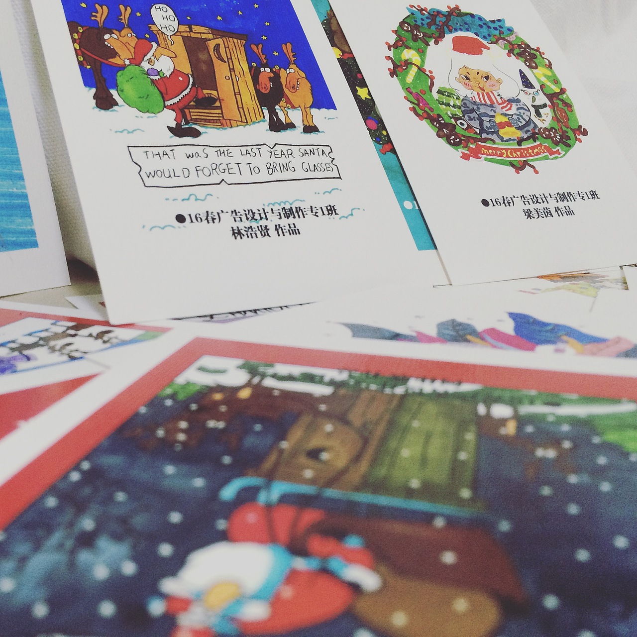 16春广告制作与设计专1班--商业插画课程--项目四--圣诞卡