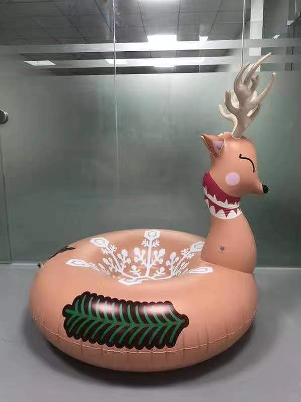立体单人麋鹿滑雪圈肉色系