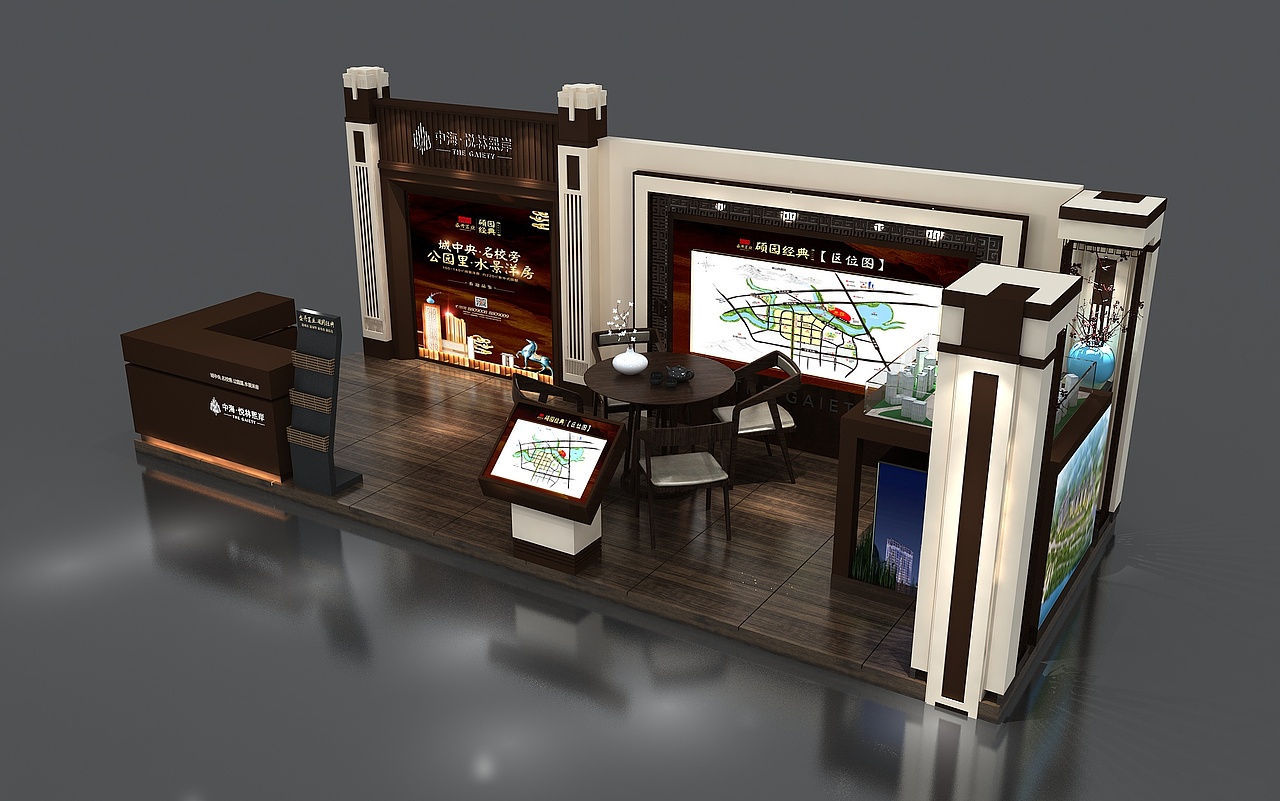 房地产展位展会展台展览工装家装快闪店3d效果图设计（图ZMjAyMzAxMjA4） - 其他三维 - 站酷设计师思海设计原创素材 - 站酷ZCOOL