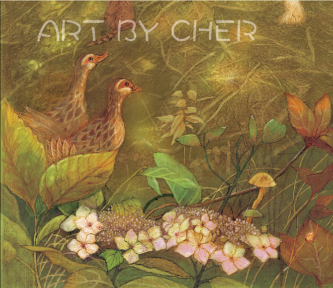 铺完后,又把重心转移到前面,继续很享受的刻画