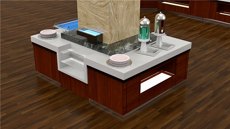 机关单位食堂自助取餐台 自助餐台设计定制厂家