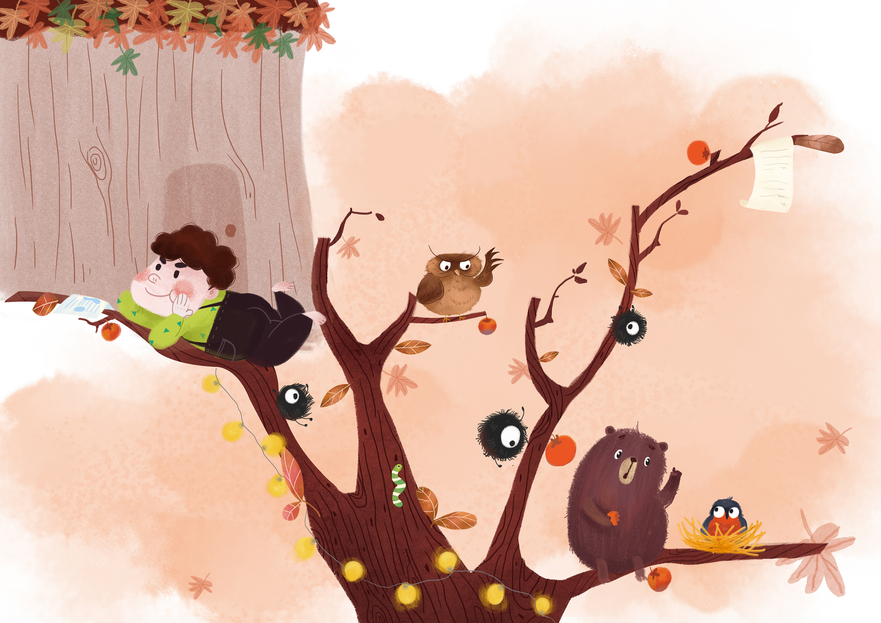 儿童绘本跨版插图|插画|儿童插画|红豆红豆哇 - 原创作品 - 站酷