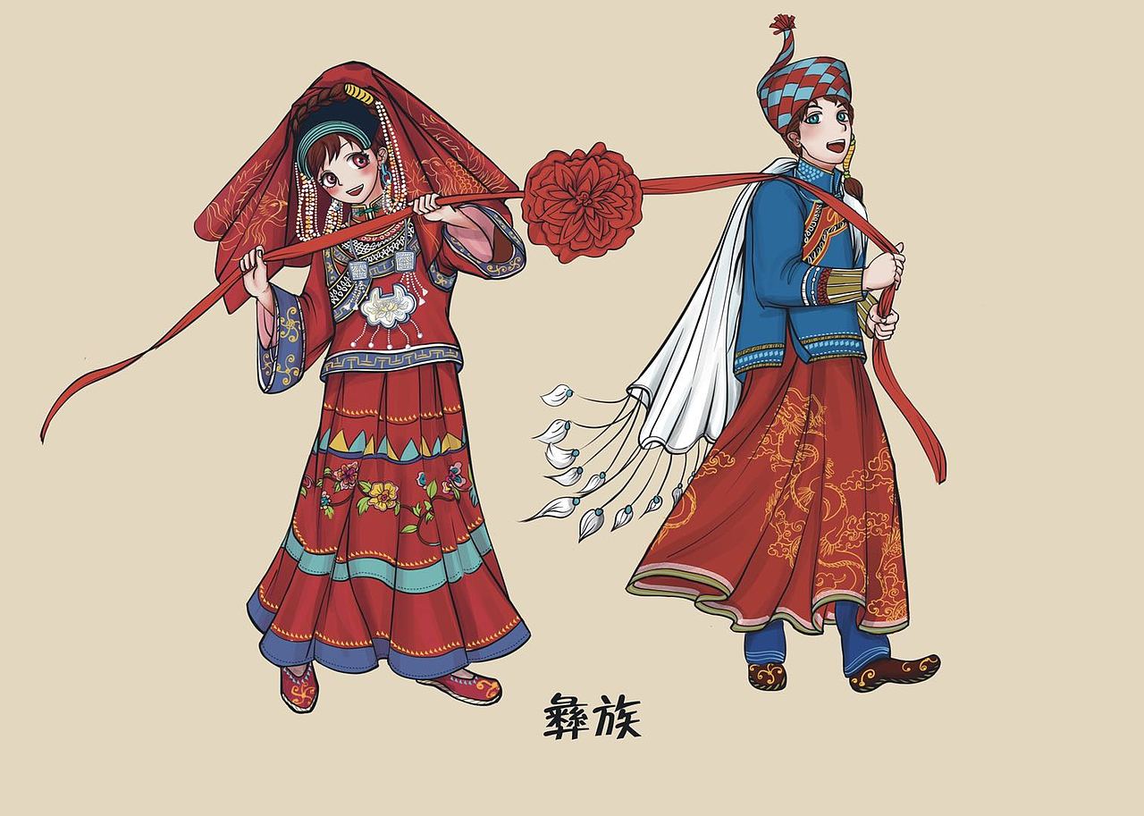 文创项目-56个民族角色设计