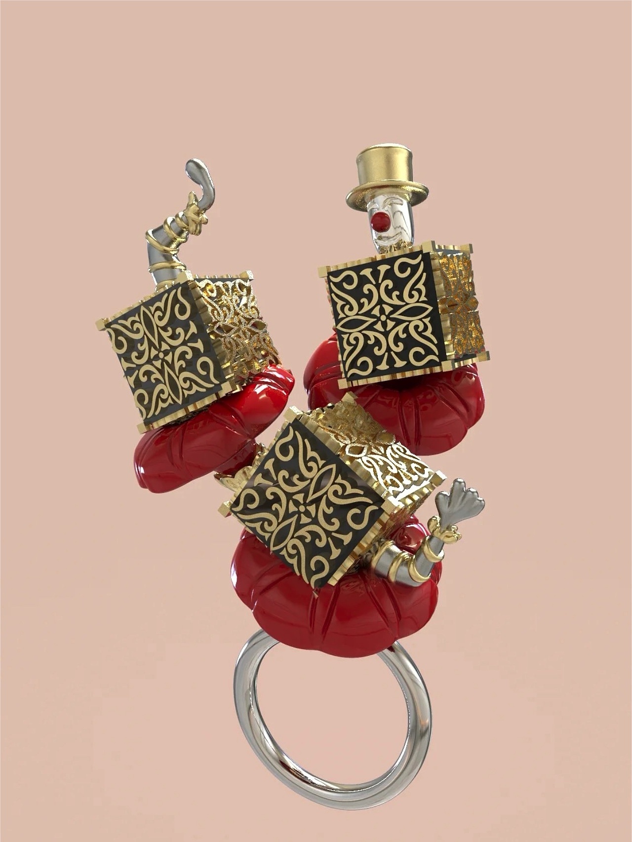 卓别林的马戏团|3d概念首饰设计