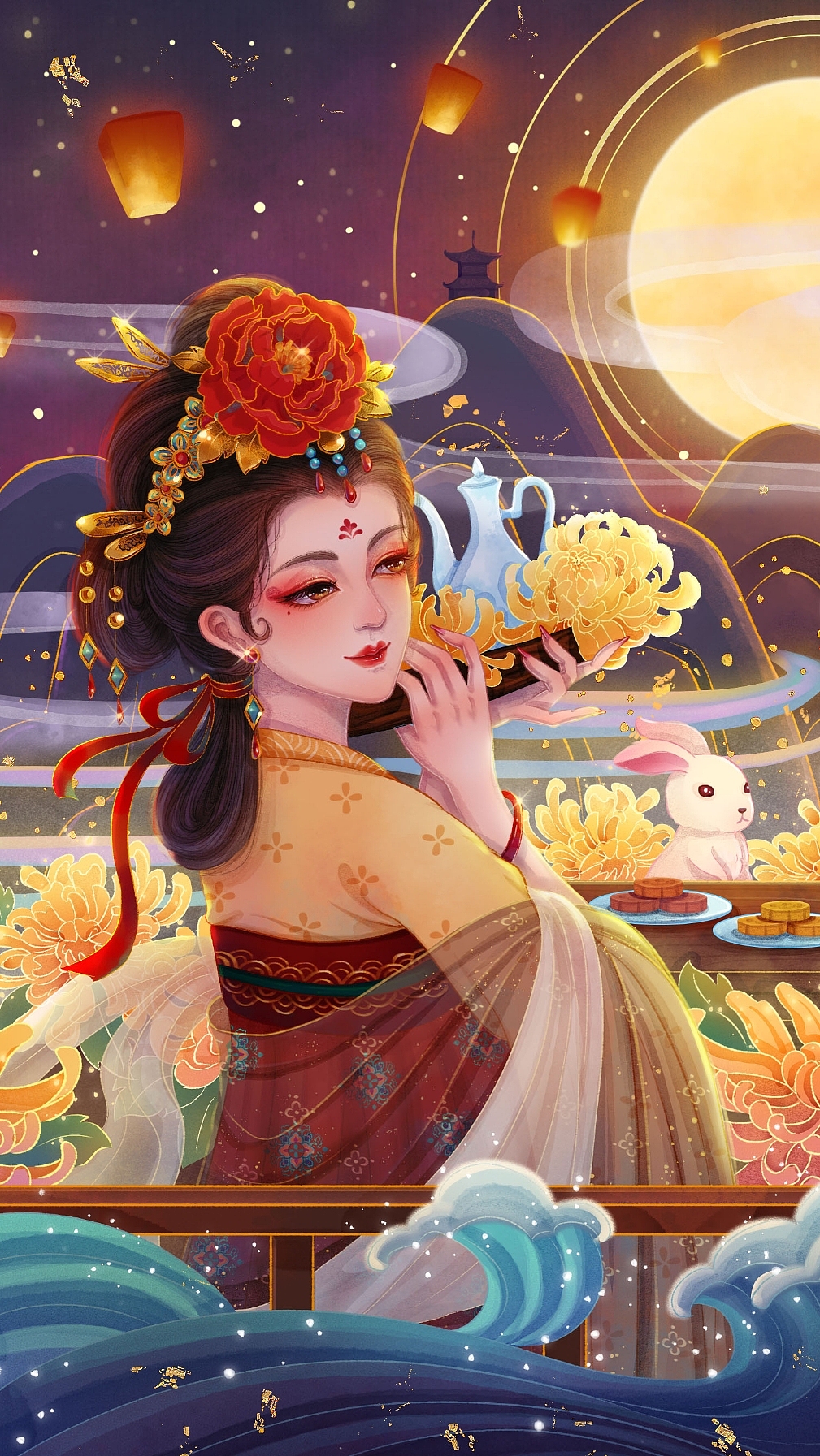 中秋插画——传统习俗（图ZMjY5MTA5MTg0） - 商业插画 - 站酷设计师焰十月原创素材 - 站酷ZCOOL