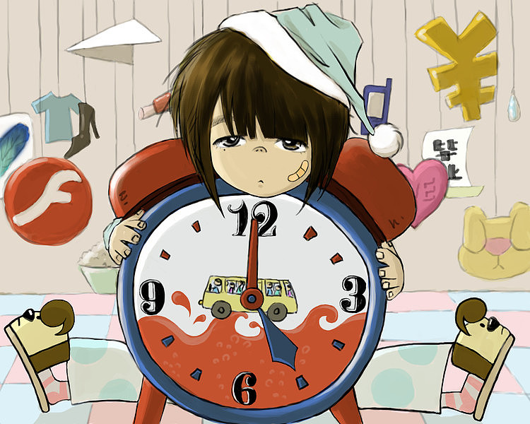 时间定格在5点,不想起床,不想工作,可是别无选择,每天都被塞得满满