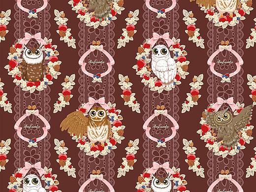 Lolita印花 婴梵塔 猫头鹰
