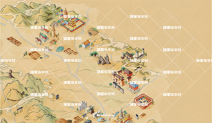 平顶山手绘地图，我个人非常喜欢的地图（图ZMjQ5NTE5NDU2） - 商业插画 - 站酷设计师喵星岛文创原创素材 - 站酷ZCOOL