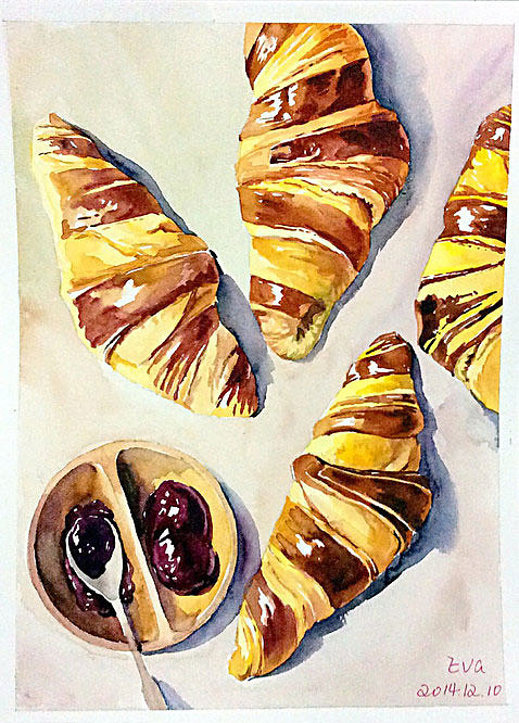 第5期水彩插画全日班第12、13周作业——美食篇