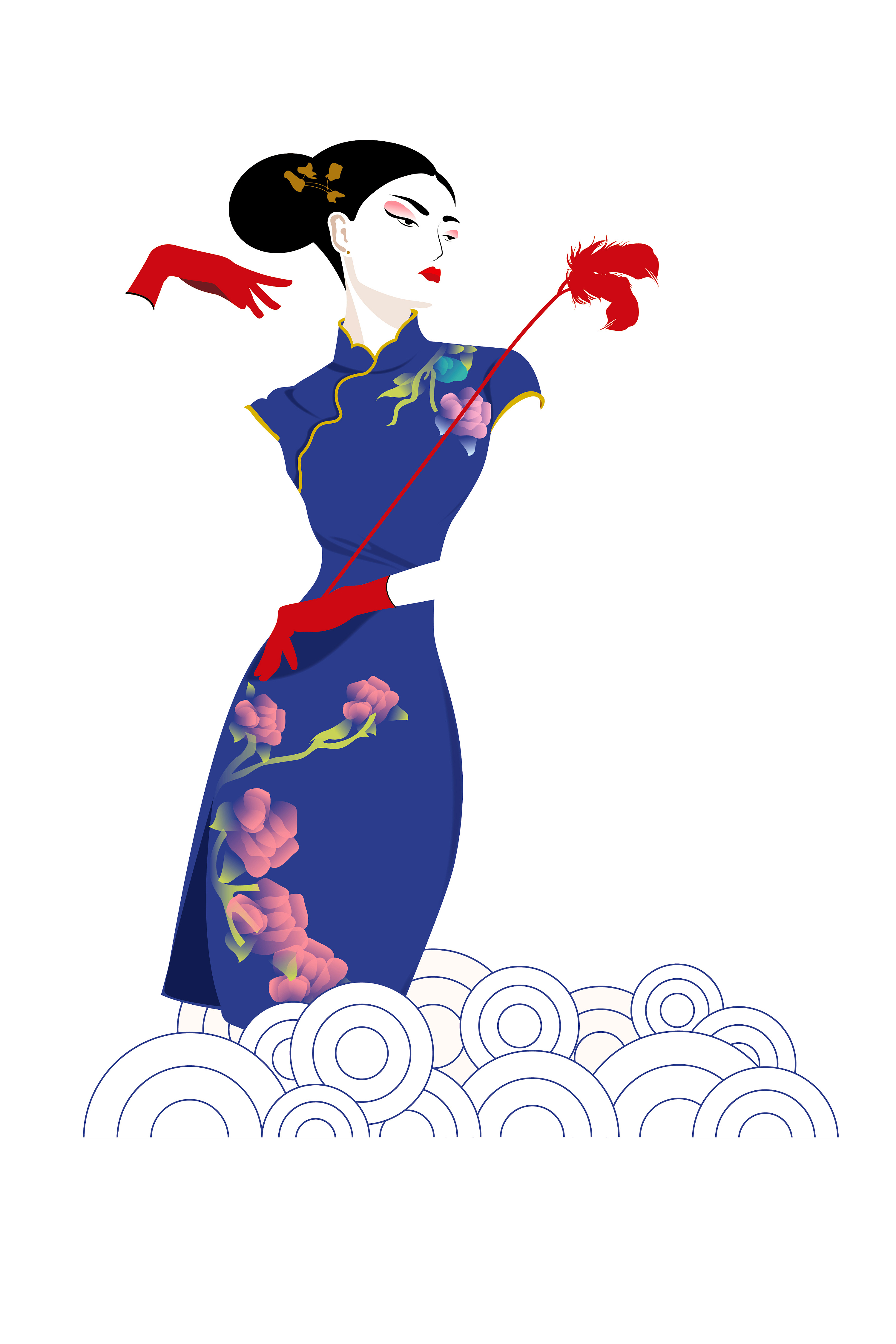 老上海名媛插画