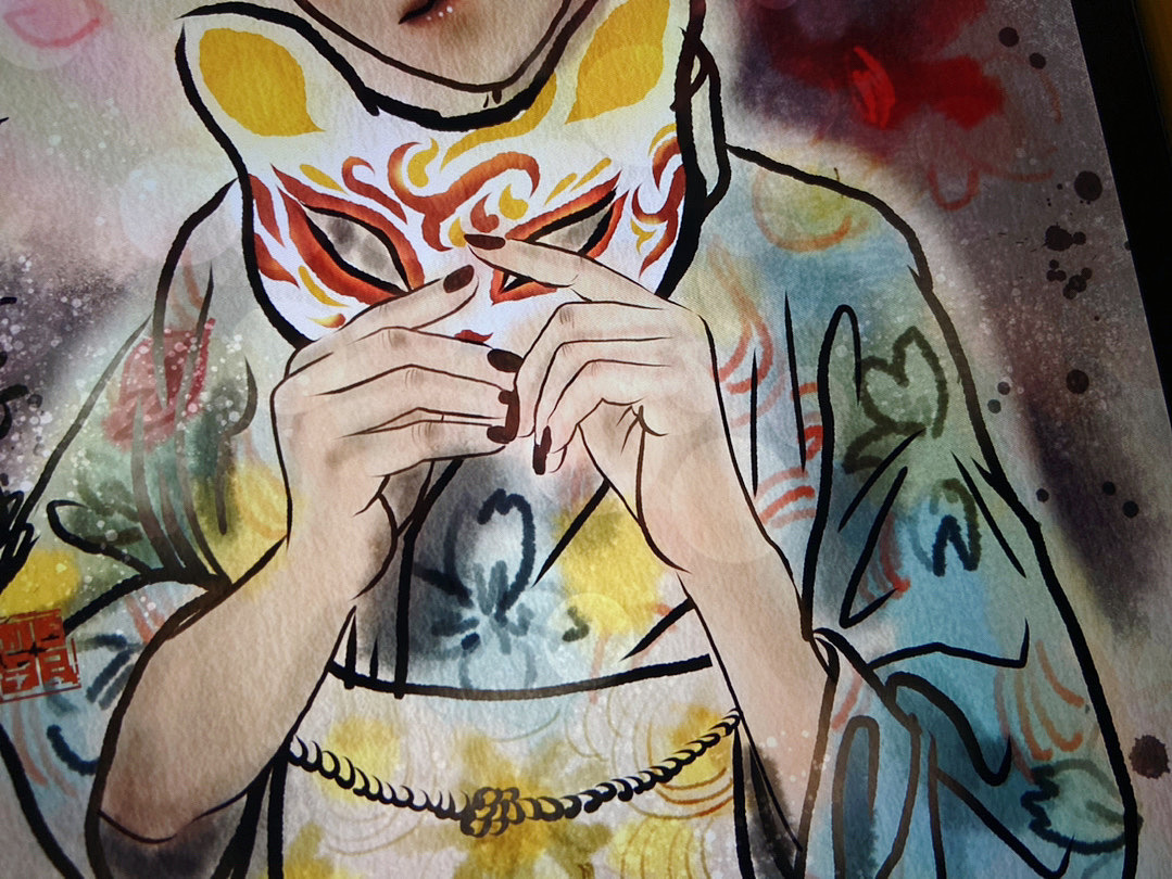 水墨水彩风仙女写真